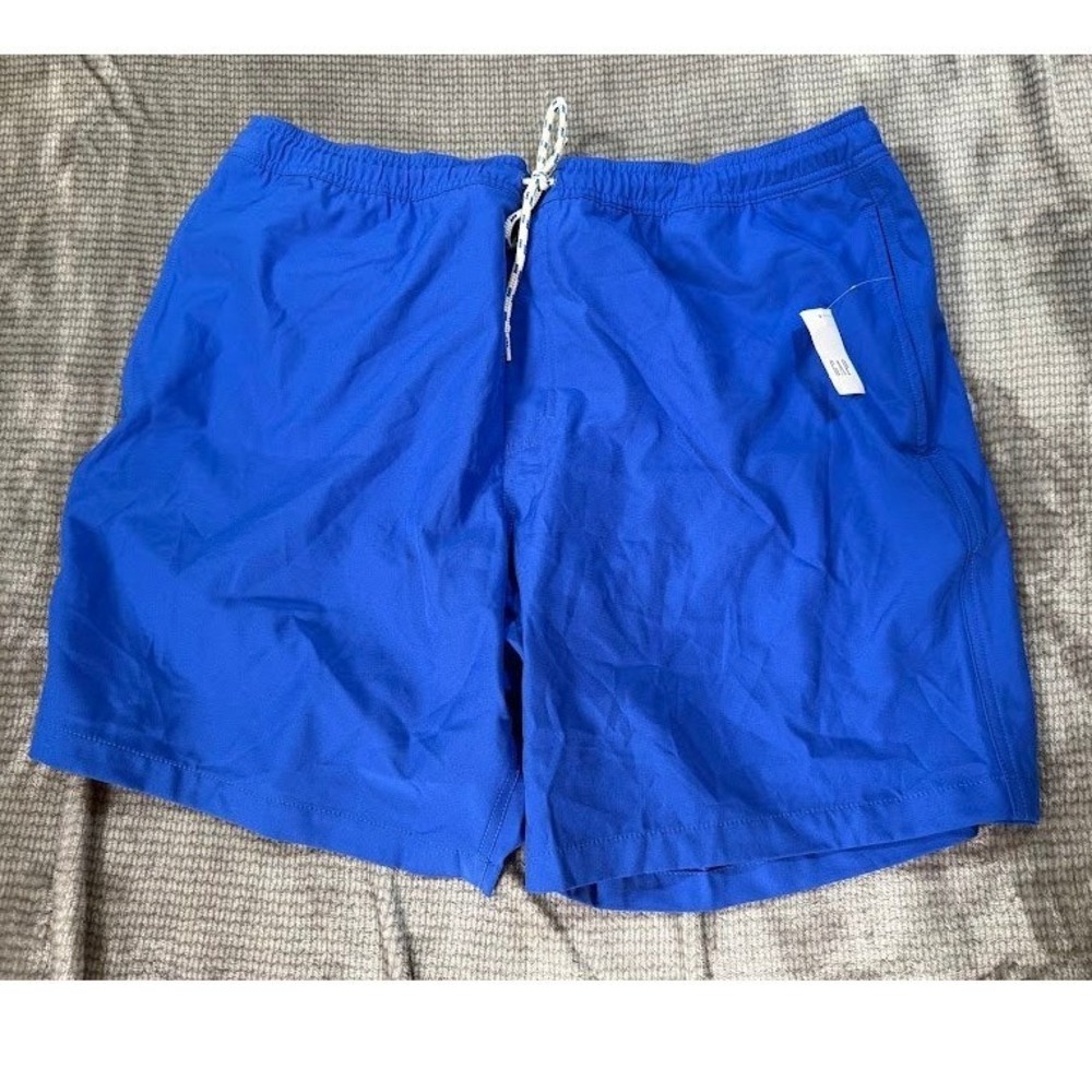 Gap Mens‎ Pool Shorts XL Blue Drawstrings 6 Inch Inseam Swim Trunks NWT 36X8